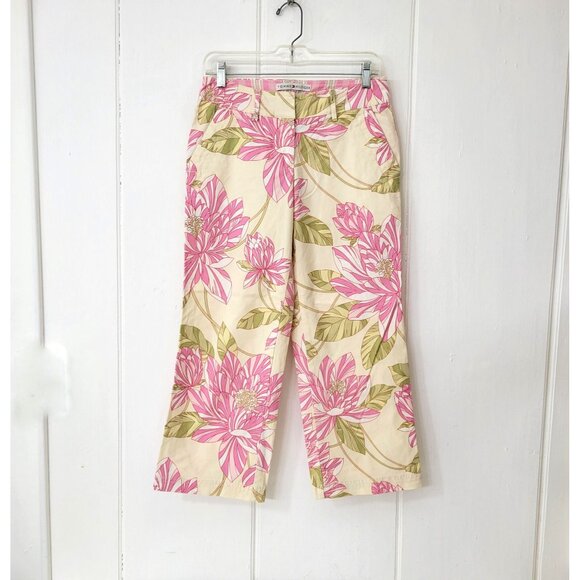 Tommy Hilfiger Pants - Tommy Hilfiger Stretch Pink Floral Cropped Pants